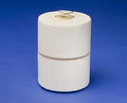 A white cylinder with a wire attached to it.